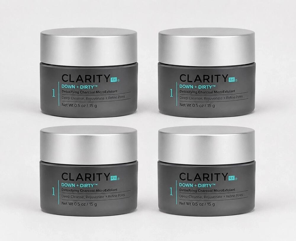 4x Clarity RX Down + Dirty Detoxifying Charcoal Microexfoliant .5 oz/15g each